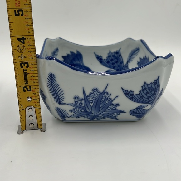 Set of 4-Graduated Hand Painted Cobalt Blue Decorative Bowls - Picture 7 of 11